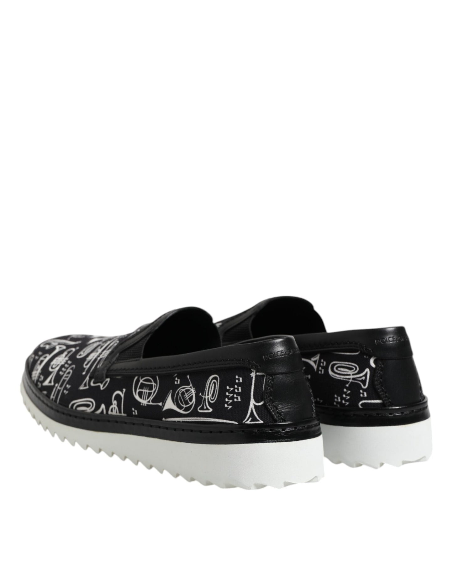 Dolce &amp; Gabbana – Schwarze Slipper mit Print für Herren