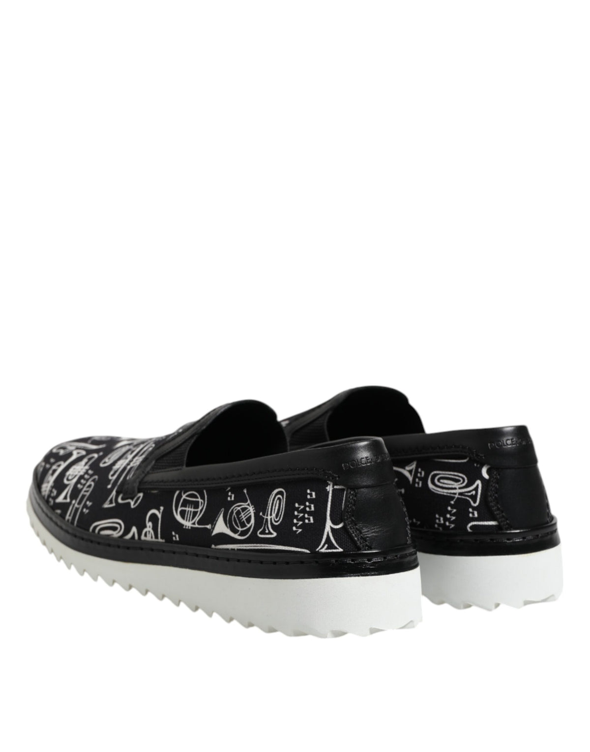 Dolce &amp; Gabbana – Schwarze Slipper mit Print für Herren