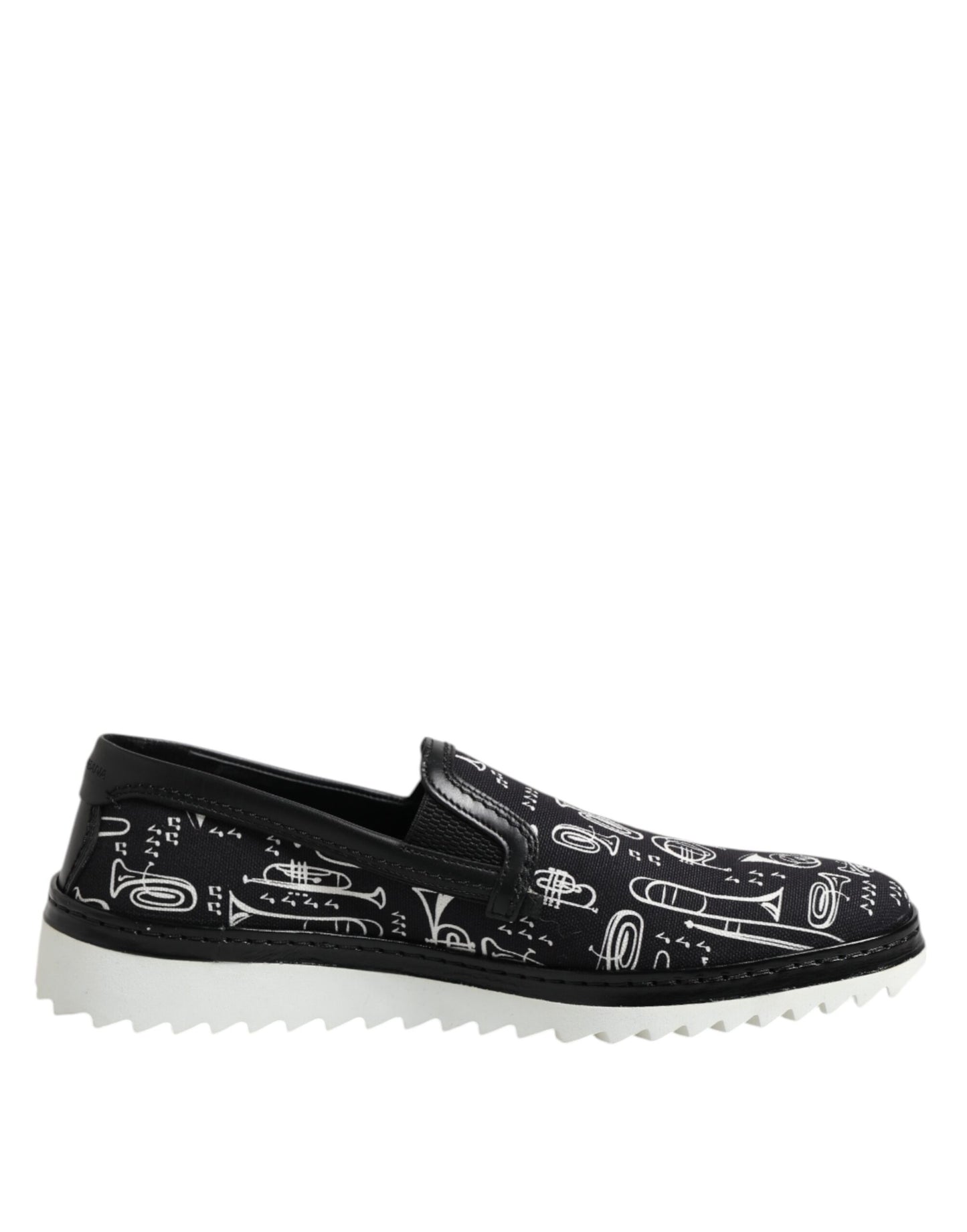 Dolce &amp; Gabbana – Schwarze Slipper mit Print für Herren
