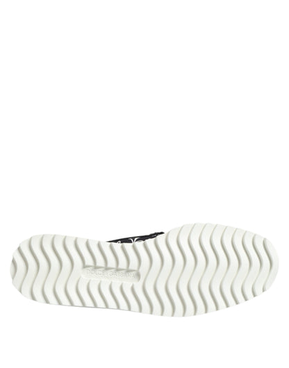 Dolce &amp; Gabbana – Schwarze Slipper mit Print für Herren