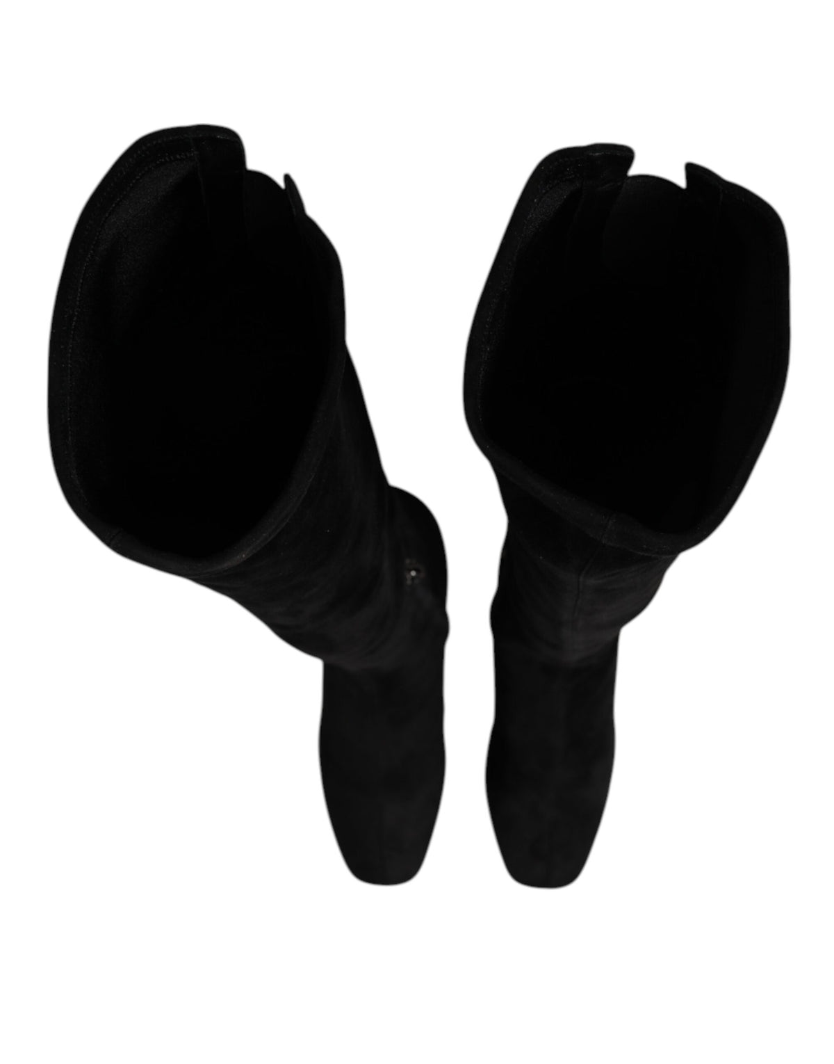 Dolce &amp; Gabbana – Kniehohe Stiefel aus schwarzem Wildleder