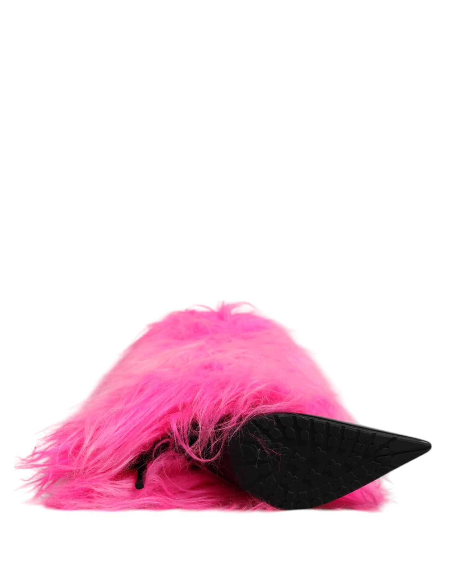 Dolce &amp; Gabbana Rosa Kunstpelz Leder High Heels Stiefel Schuhe