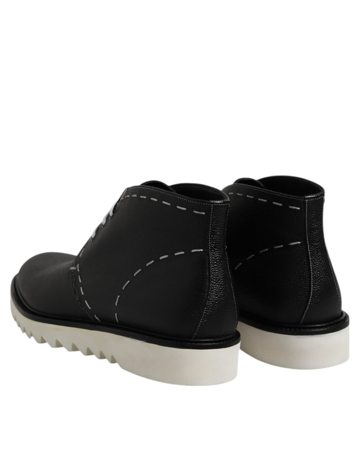 Dolce &amp; Gabbana Schwarz Weiß Leder Stiefeletten Schuhe