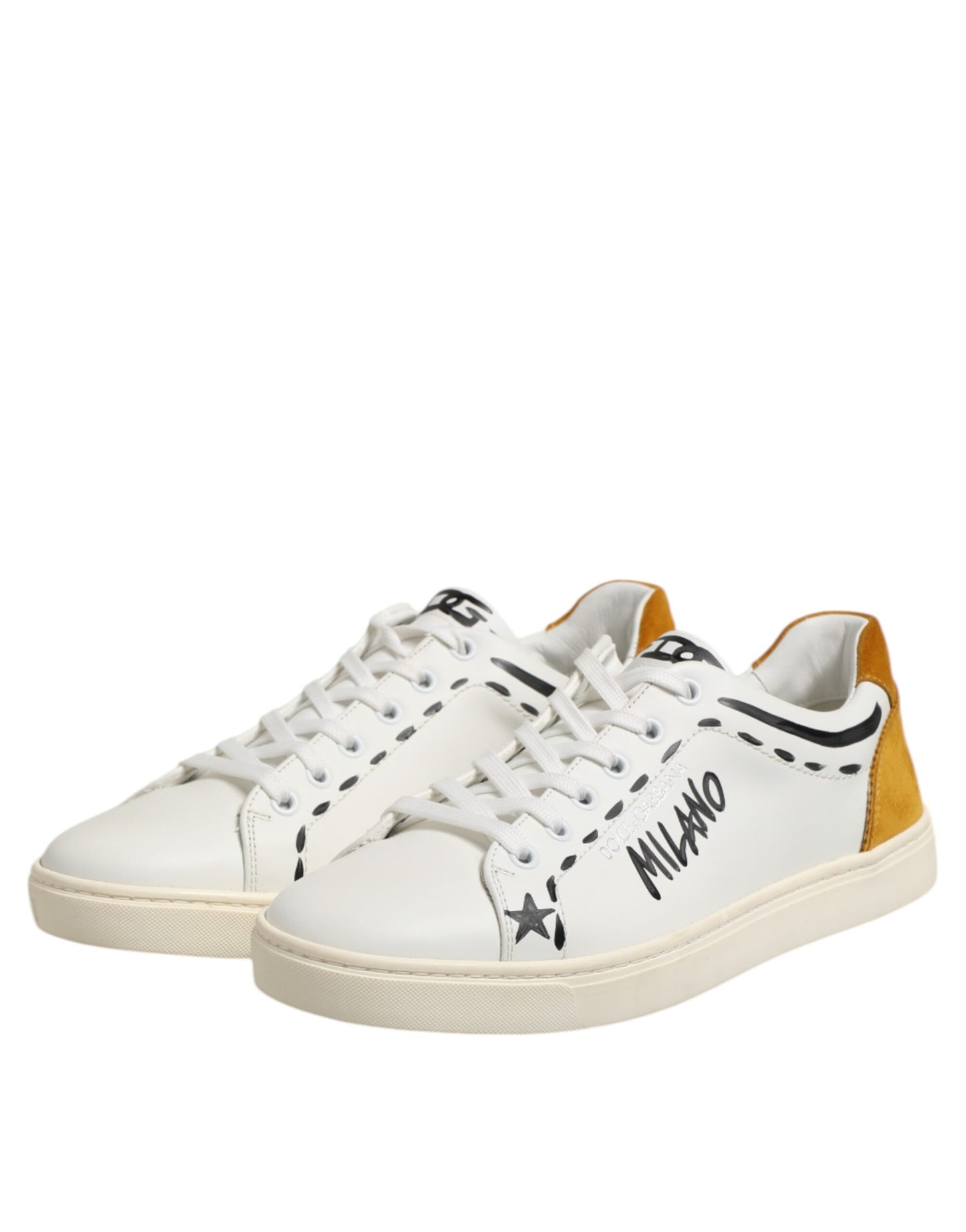 Dolce &amp; Gabbana MILANO Low Top Sneakers aus weißem Leder