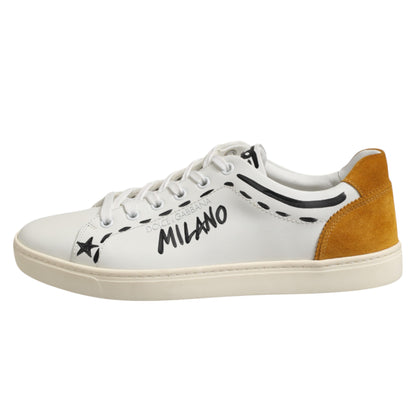 Dolce &amp; Gabbana MILANO Low Top Sneakers aus weißem Leder