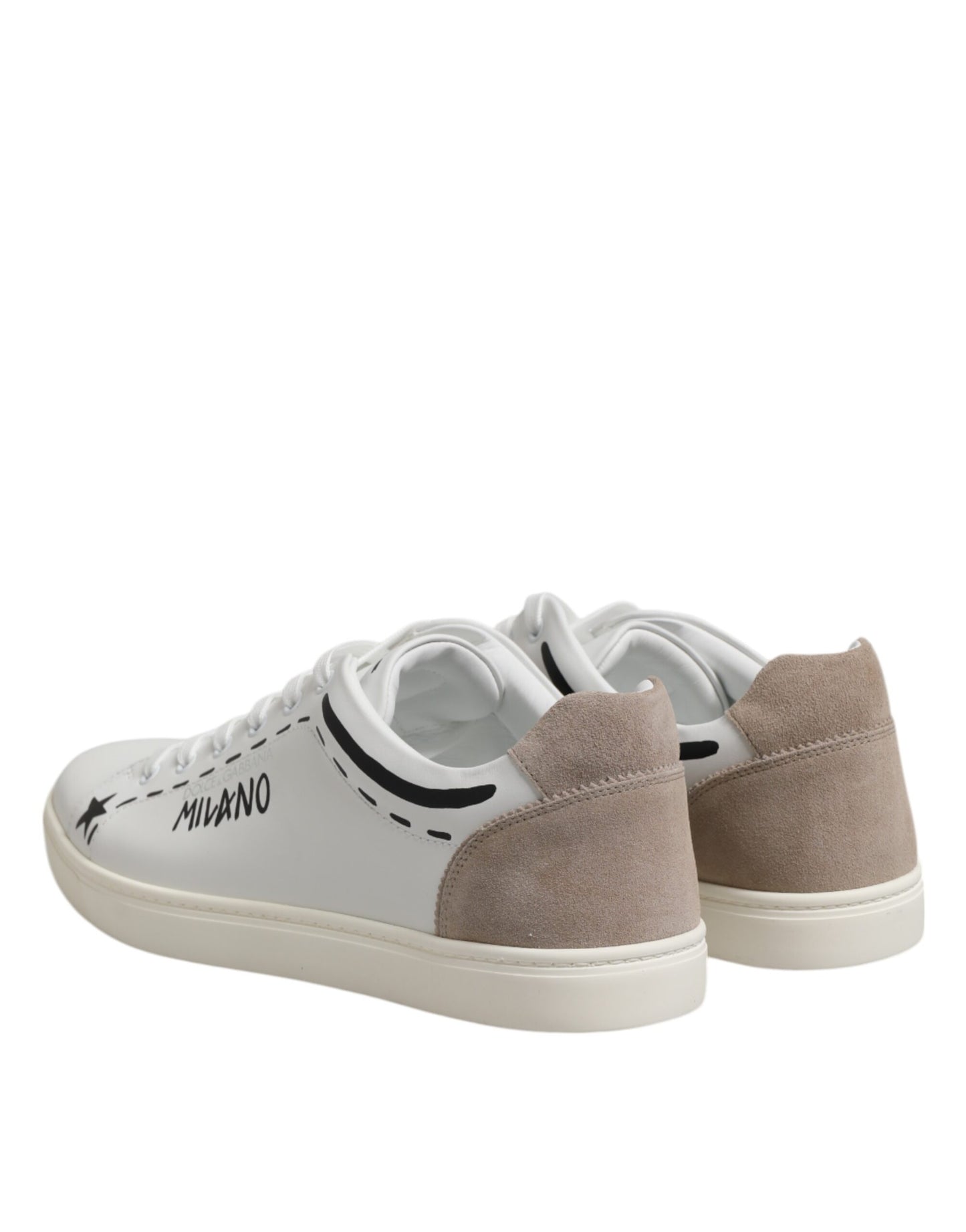 Dolce &amp; Gabbana MILANO Low Top Sneakers aus weißem Leder