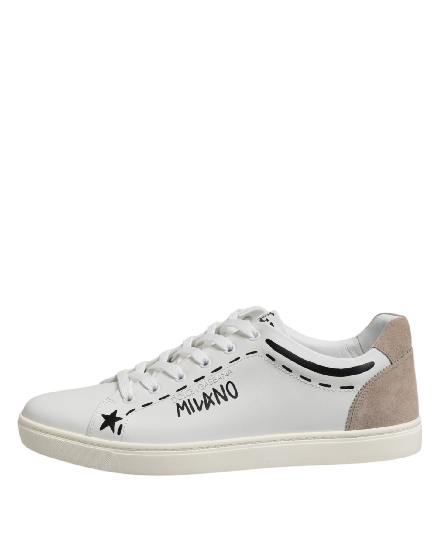 Dolce &amp; Gabbana MILANO Low Top Sneakers aus weißem Leder