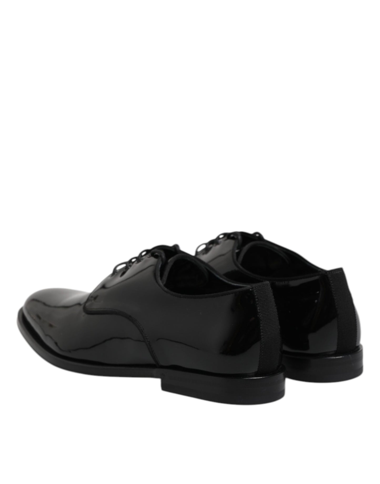 Dolce &amp; Gabbana – Derby-Schuhe aus schwarzem Lackleder für formelle Anlässe