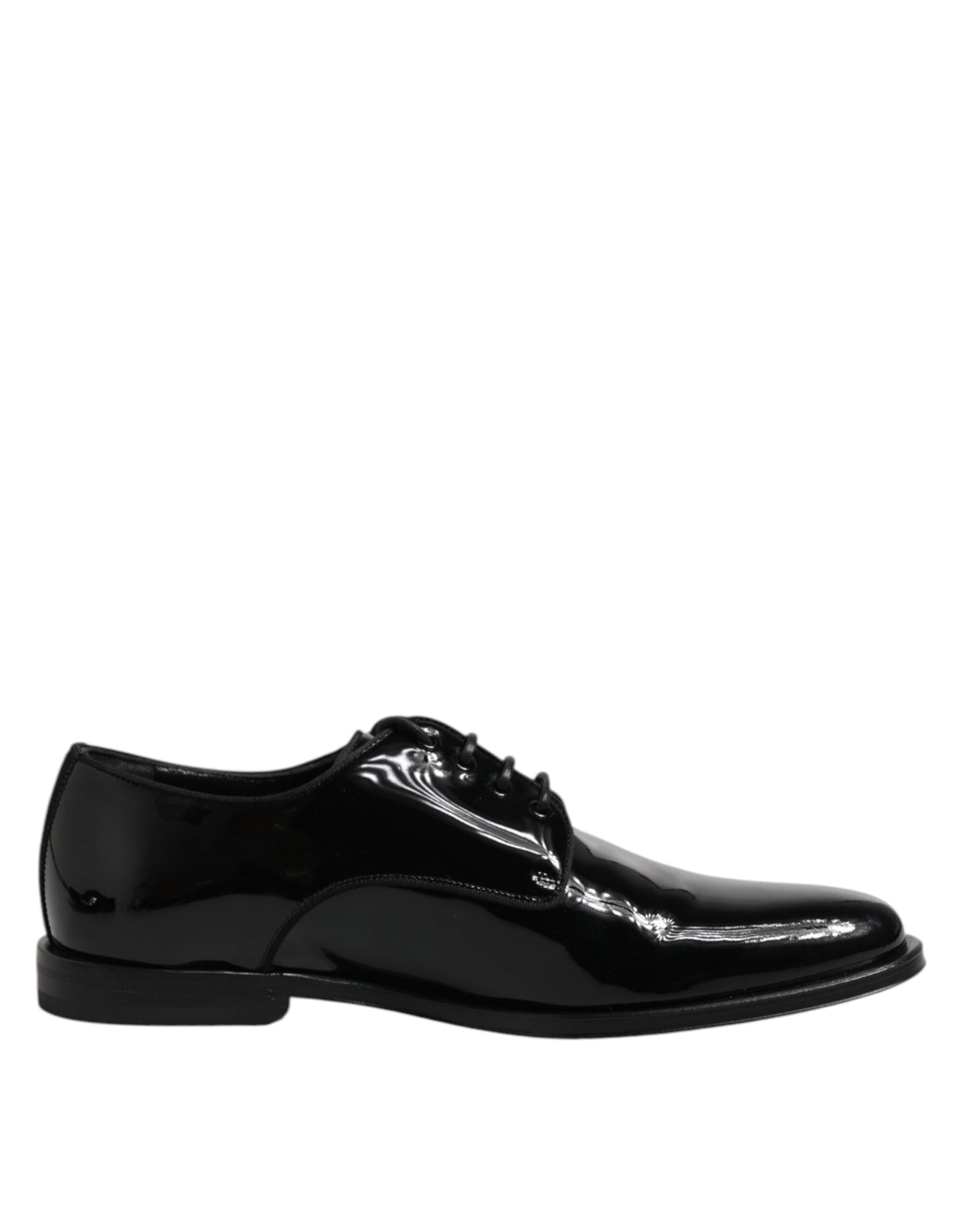 Dolce &amp; Gabbana – Derby-Schuhe aus schwarzem Lackleder für formelle Anlässe