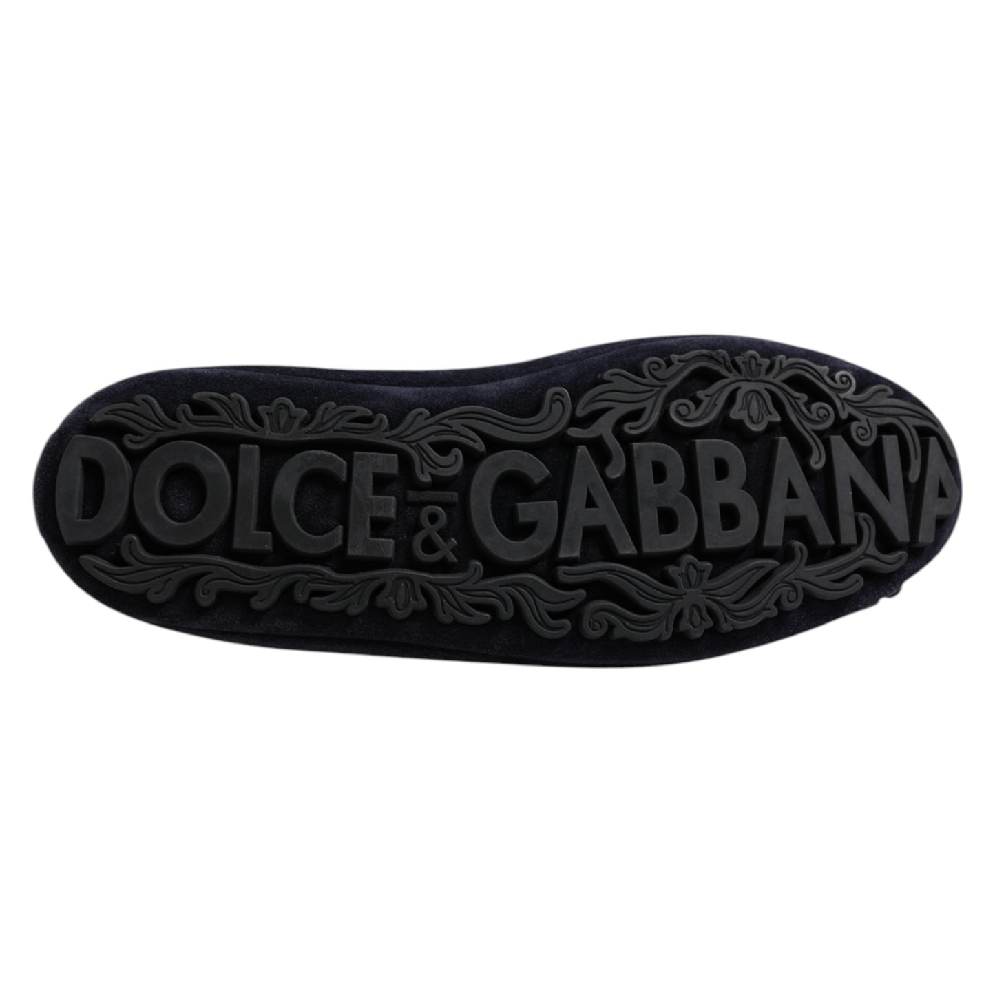 Dolce &amp; Gabbana – Blaue Loafer aus Wildleder mit Krone und Kristallen