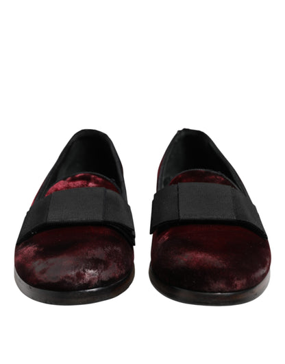 Dolce &amp; Gabbana – Slipper aus rotem Samt für Herren