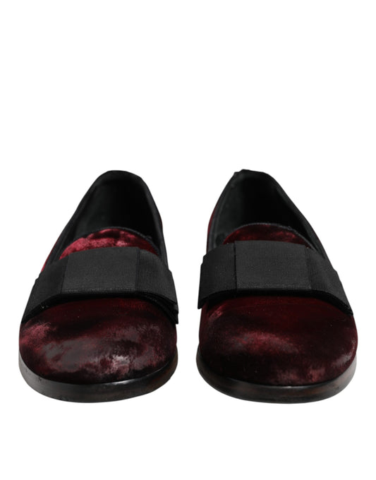 Dolce &amp; Gabbana – Slipper aus rotem Samt für Herren