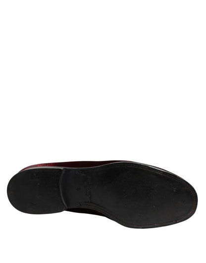 Dolce &amp; Gabbana – Slipper aus rotem Samt für Herren