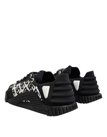 Dolce &amp; Gabbana – Schwarze, niedrige NS1-Sneaker mit Logo und Schnürung