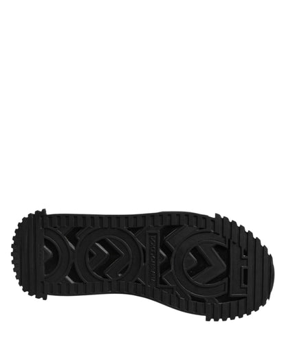 Dolce &amp; Gabbana – Schwarze, niedrige NS1-Sneaker mit Logo und Schnürung
