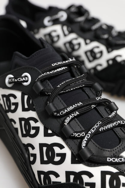 Dolce &amp; Gabbana – Schwarze, niedrige NS1-Sneaker mit Logo und Schnürung