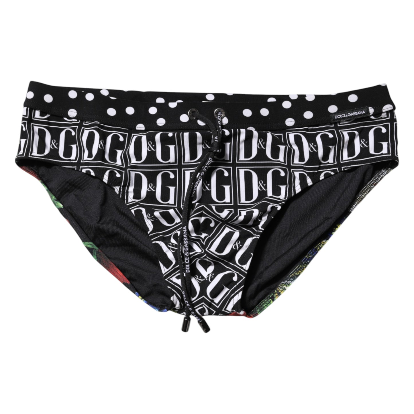 Dolce &amp; Gabbana – Schwarze Bademode mit Blumenlogo für Herren