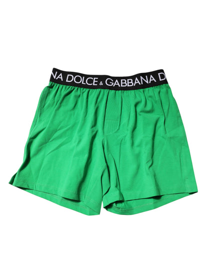 Dolce &amp; Gabbana – Grüne Boxershorts aus Baumwolle in regulärer Passform