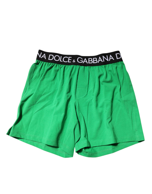Dolce &amp; Gabbana – Grüne Boxershorts aus Baumwolle in regulärer Passform