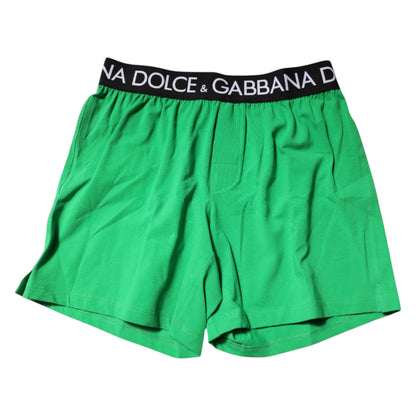 Dolce &amp; Gabbana – Grüne Boxershorts aus Baumwolle in regulärer Passform