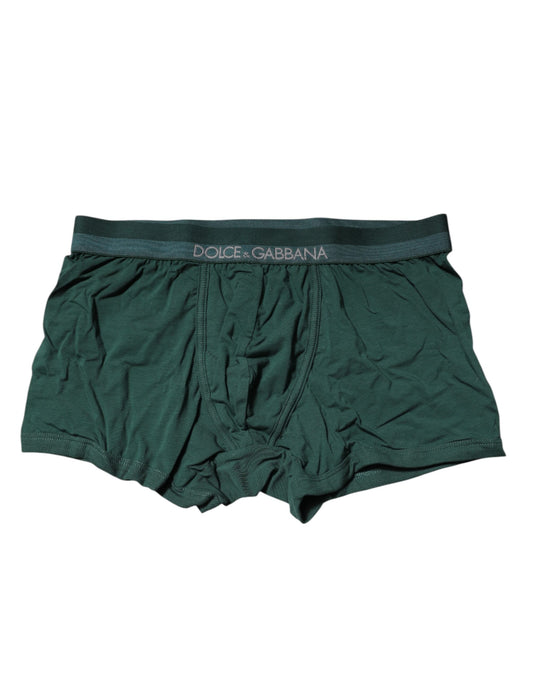 Dolce &amp; Gabbana Grüne Baumwolle Regular Herren Boxershorts Unterwäsche
