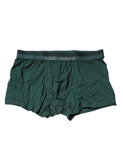 Dolce &amp; Gabbana Grüne Baumwolle Regular Herren Boxershorts Unterwäsche
