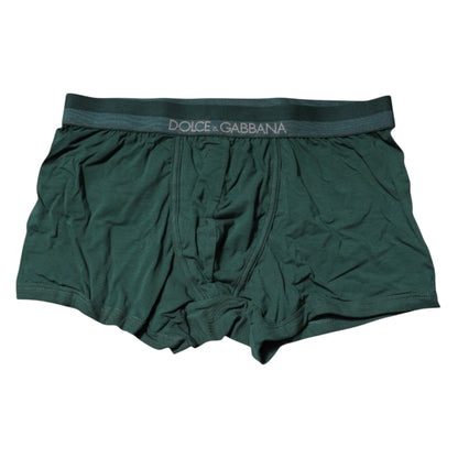 Dolce &amp; Gabbana Grüne Baumwolle Regular Herren Boxershorts Unterwäsche