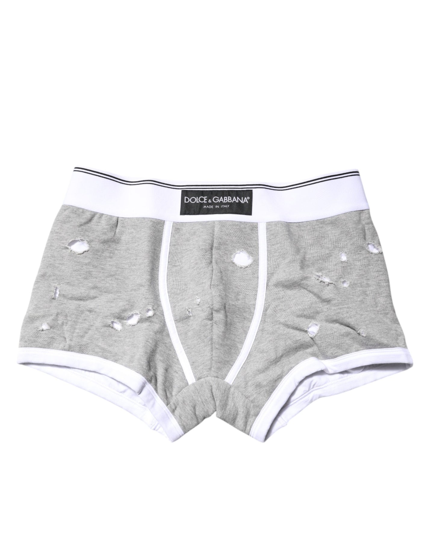 Dolce &amp; Gabbana – Graue Boxershorts aus Baumwollstretch in regulärer Passform