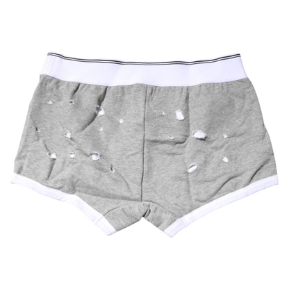 Dolce &amp; Gabbana – Graue Boxershorts aus Baumwollstretch in regulärer Passform