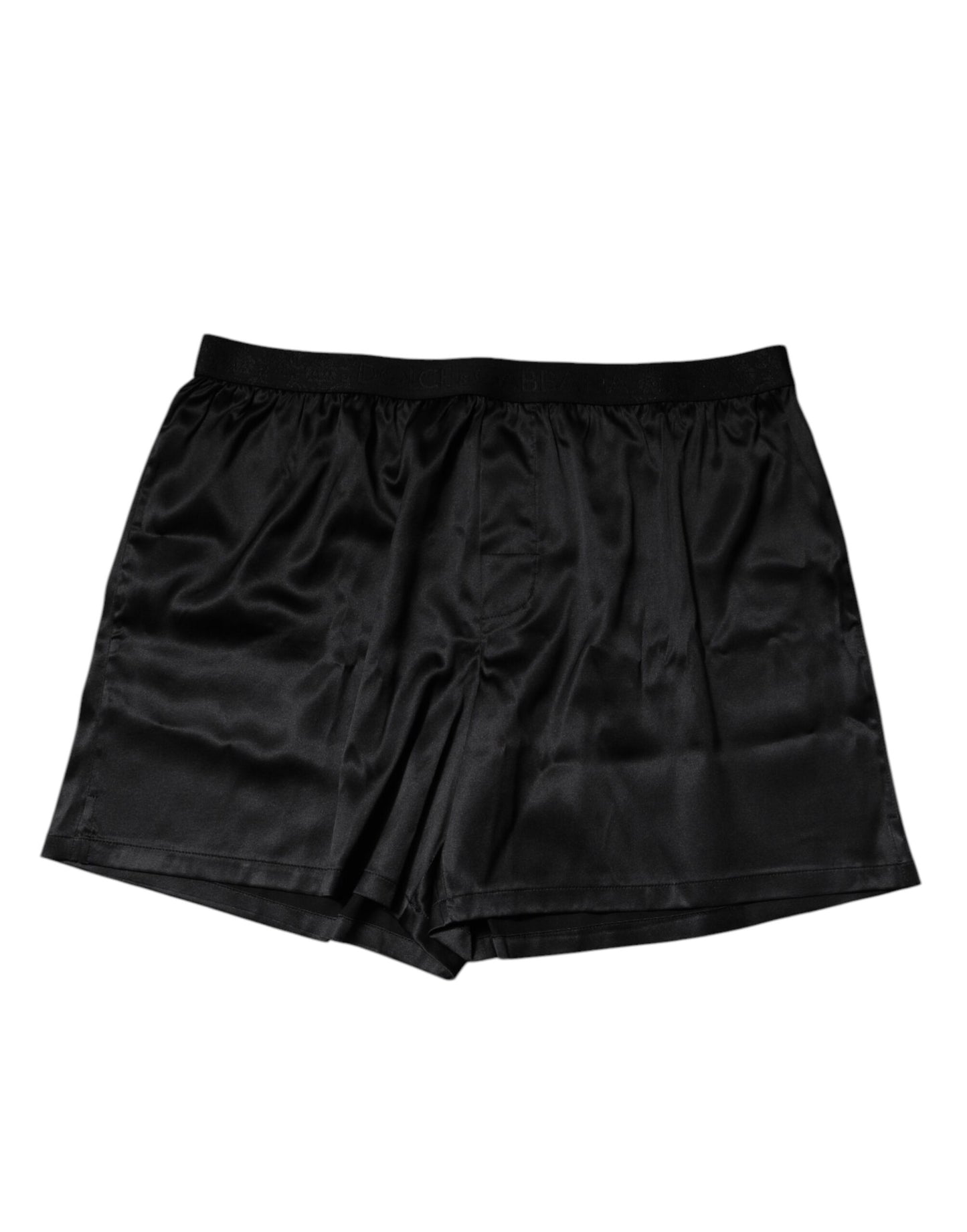 Dolce &amp; Gabbana Schwarze Seide Regular Herren Boxershorts Unterwäsche