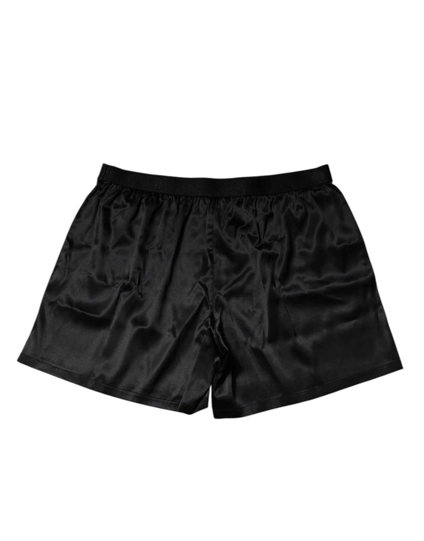 Dolce &amp; Gabbana Schwarze Seide Regular Herren Boxershorts Unterwäsche