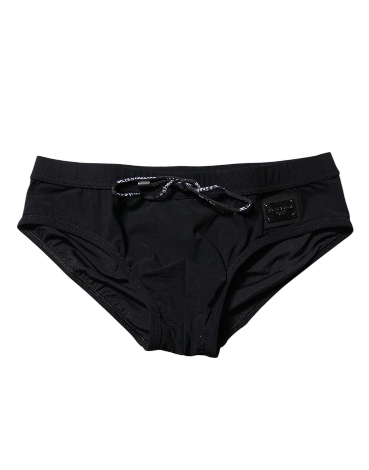 Dolce &amp; Gabbana Schwarzes Logo-Schild für Herren, Strandmode, Badehose