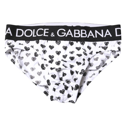 Dolce &amp; Gabbana – Weiße Slips mit Herz-Print