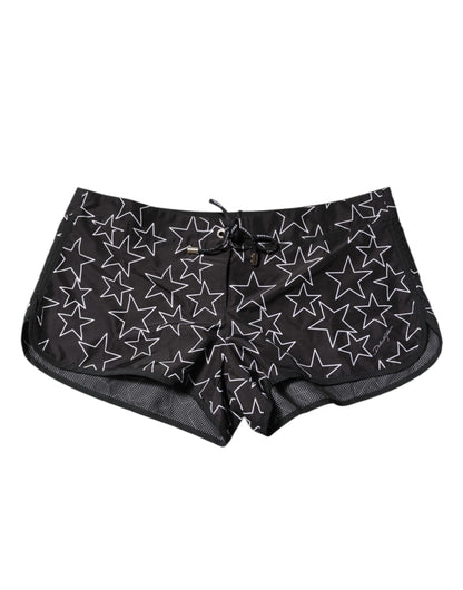 Dolce &amp; Gabbana Schwarze Strandshorts mit Sternenmuster