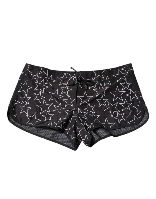 Dolce &amp; Gabbana Schwarze Strandshorts mit Sternenmuster