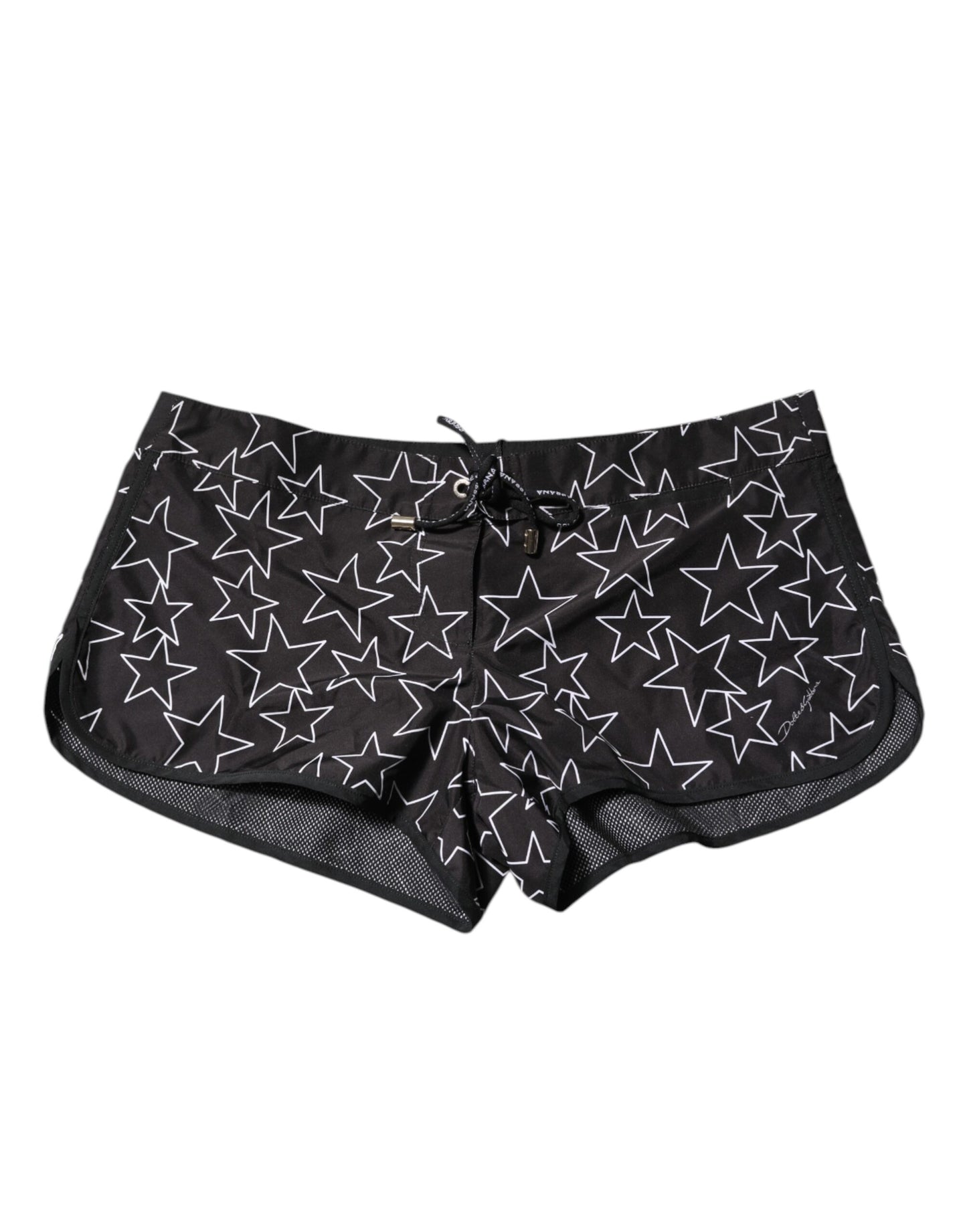Dolce &amp; Gabbana Schwarze Strandshorts mit Sternenmuster