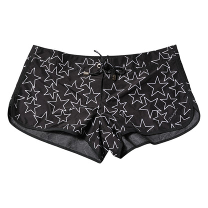 Dolce &amp; Gabbana Schwarze Strandshorts mit Sternenmuster