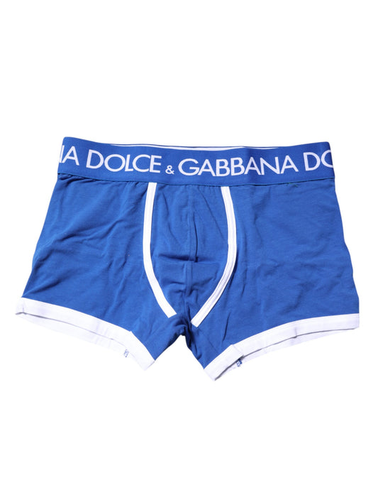 Dolce &amp; Gabbana – Boxershorts mit Logo in normaler Taille, Blau