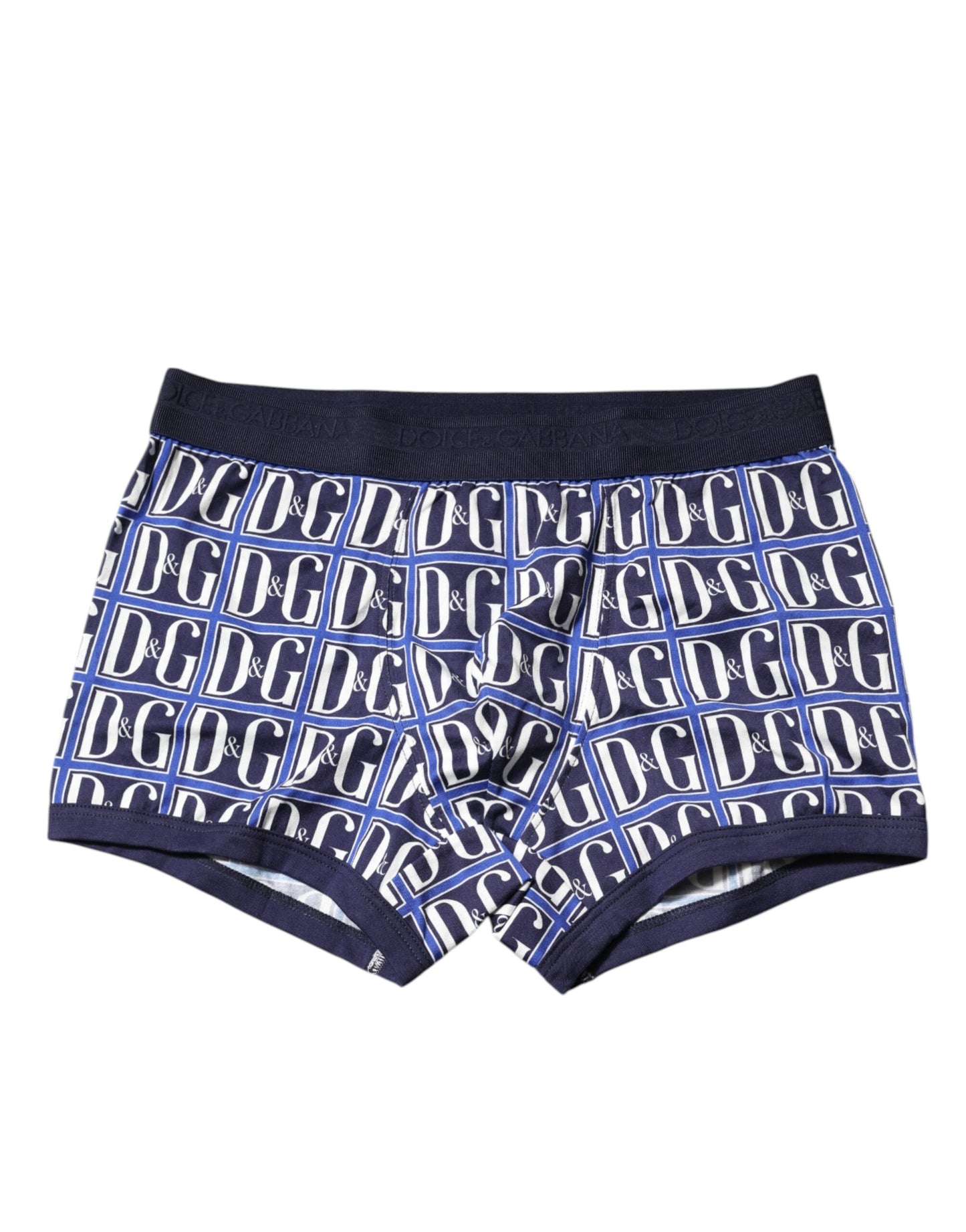 Dolce &amp; Gabbana – Boxershorts in regulärer Passform mit blauem Logo-Print