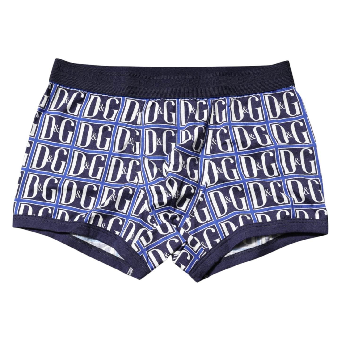 Dolce &amp; Gabbana – Boxershorts in regulärer Passform mit blauem Logo-Print