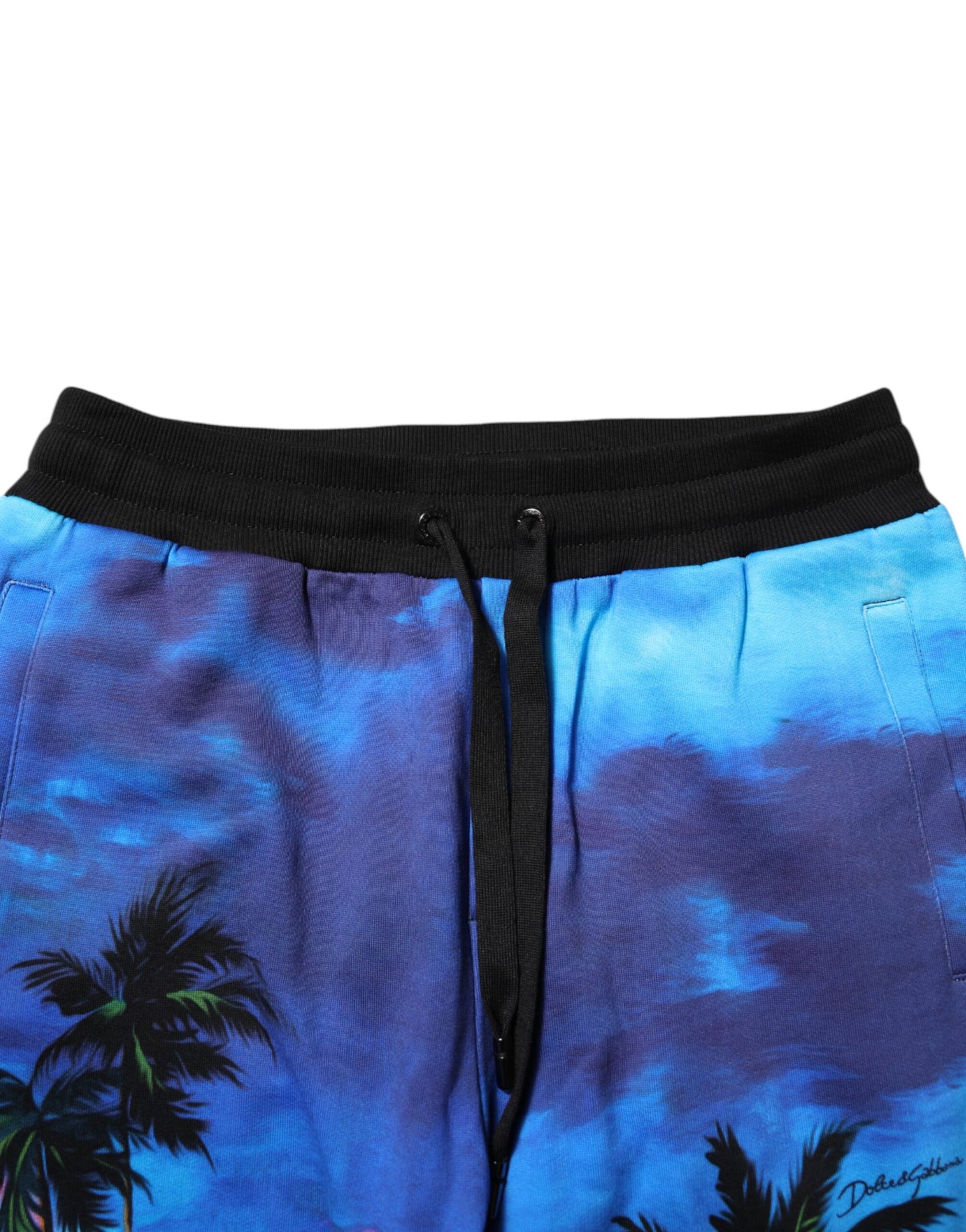 Dolce &amp; Gabbana – Blaue Jogginghose mit Hawaii-Print