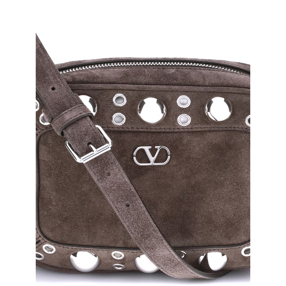 Valentino Garavani Schultertasche aus braunem Kalbsleder Bos Taurus