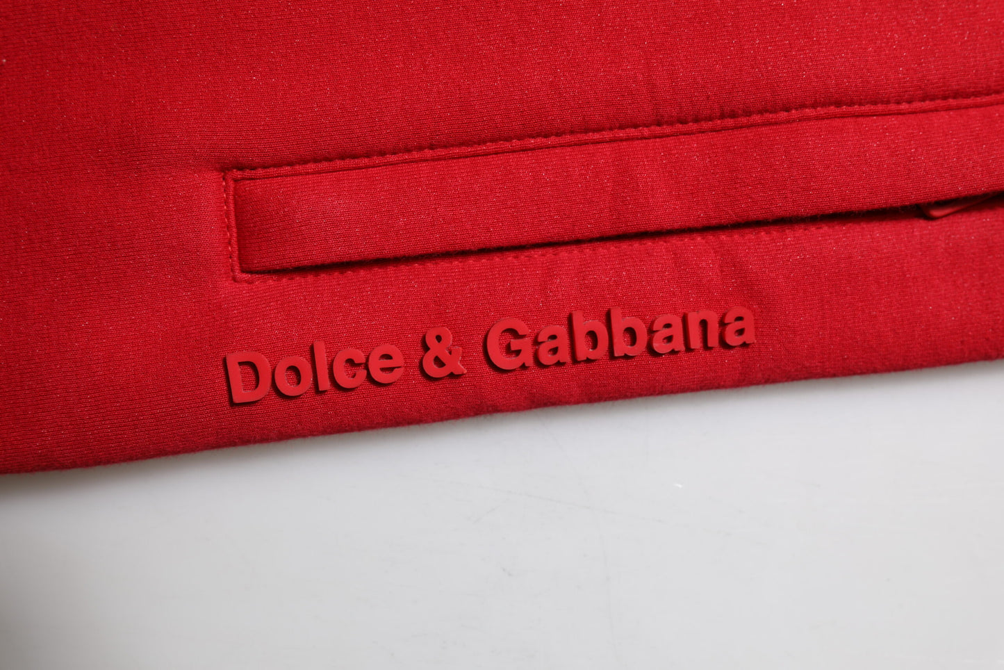 Dolce &amp; Gabbana – Rote Jogginghose aus Baumwolle mit Logo für Herren