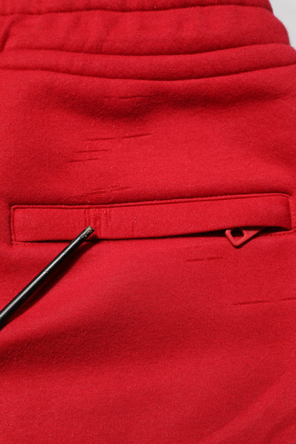 Dolce &amp; Gabbana – Rote Jogginghose aus Baumwolle mit Logo für Herren