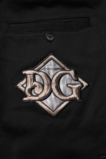 Dolce &amp; Gabbana – Schwarze Jogginghose aus Baumwolle mit Logo