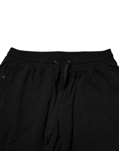 Dolce &amp; Gabbana Schwarze Jogginghose aus Baumwolle mit Logoband für Herren