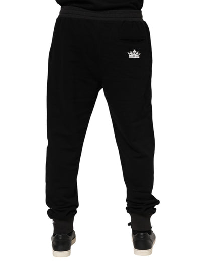 Dolce &amp; Gabbana – Jogginghose mit Krone aus schwarzer Baumwolle