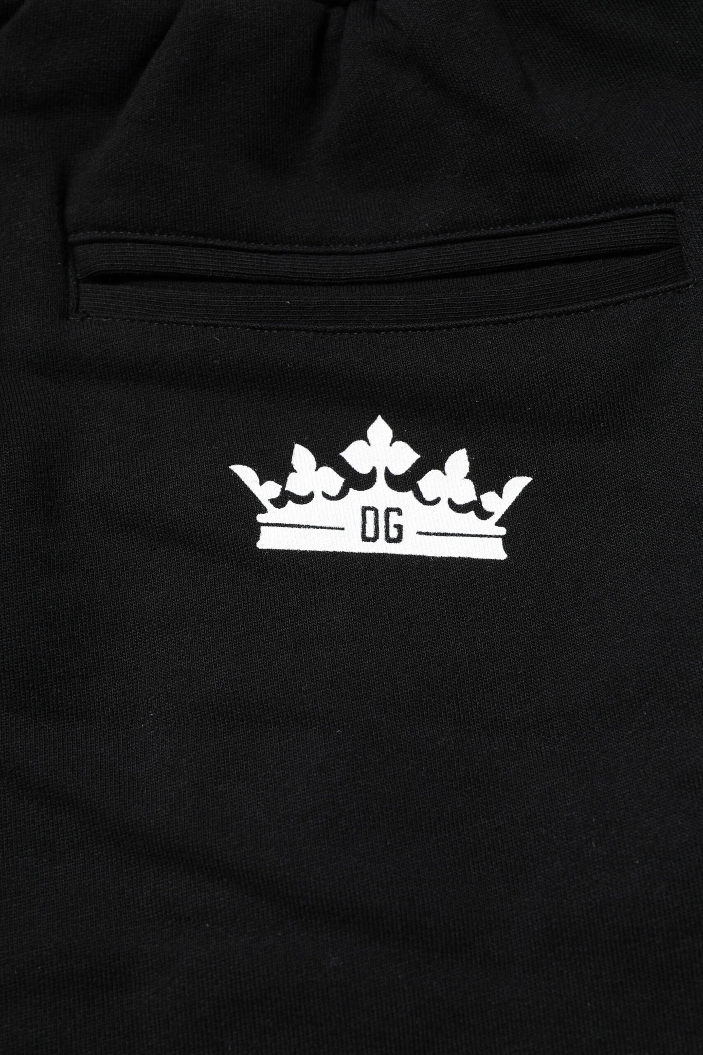 Dolce &amp; Gabbana – Jogginghose mit Krone aus schwarzer Baumwolle