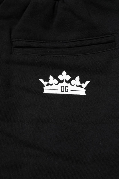 Dolce &amp; Gabbana – Jogginghose mit Krone aus schwarzer Baumwolle