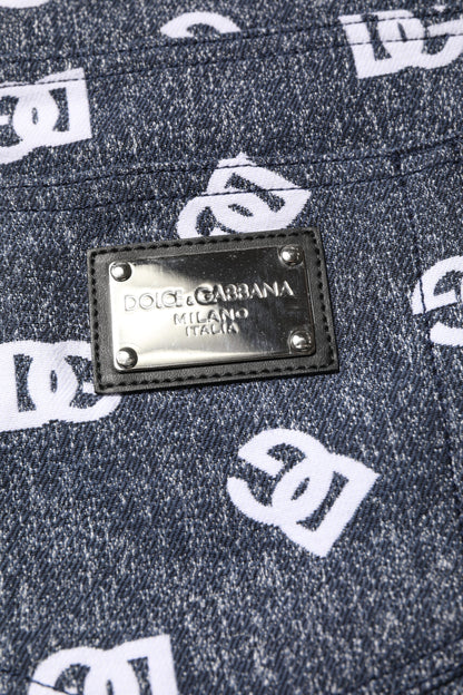 Dolce &amp; Gabbana Dunkelgraue Skinny-Jeans aus Baumwolle mit Logo